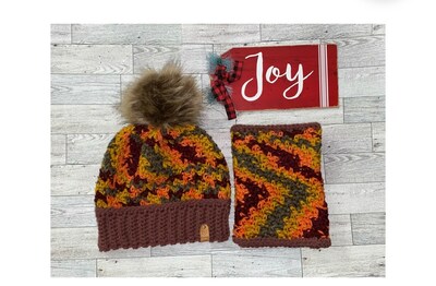 Cowl and Beanie Set: Falling Leaves - image6